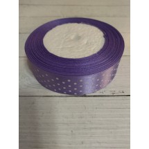 Лента атласная в горох 2,5 см, цена за 1 м